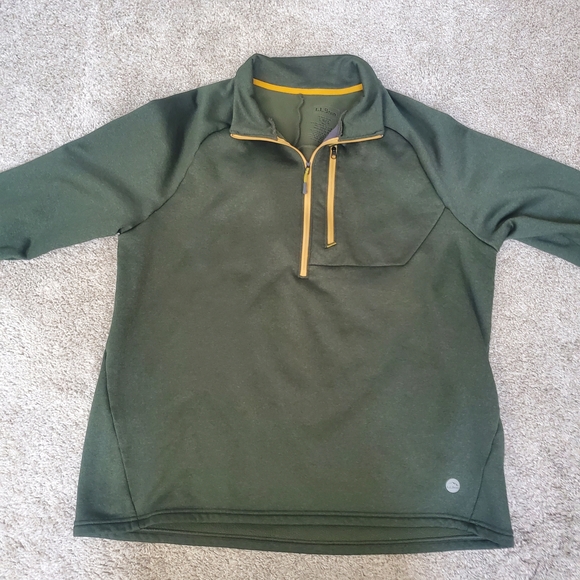 L.L. Bean Olive Green Fleece Pullover - Picture 2 of 8